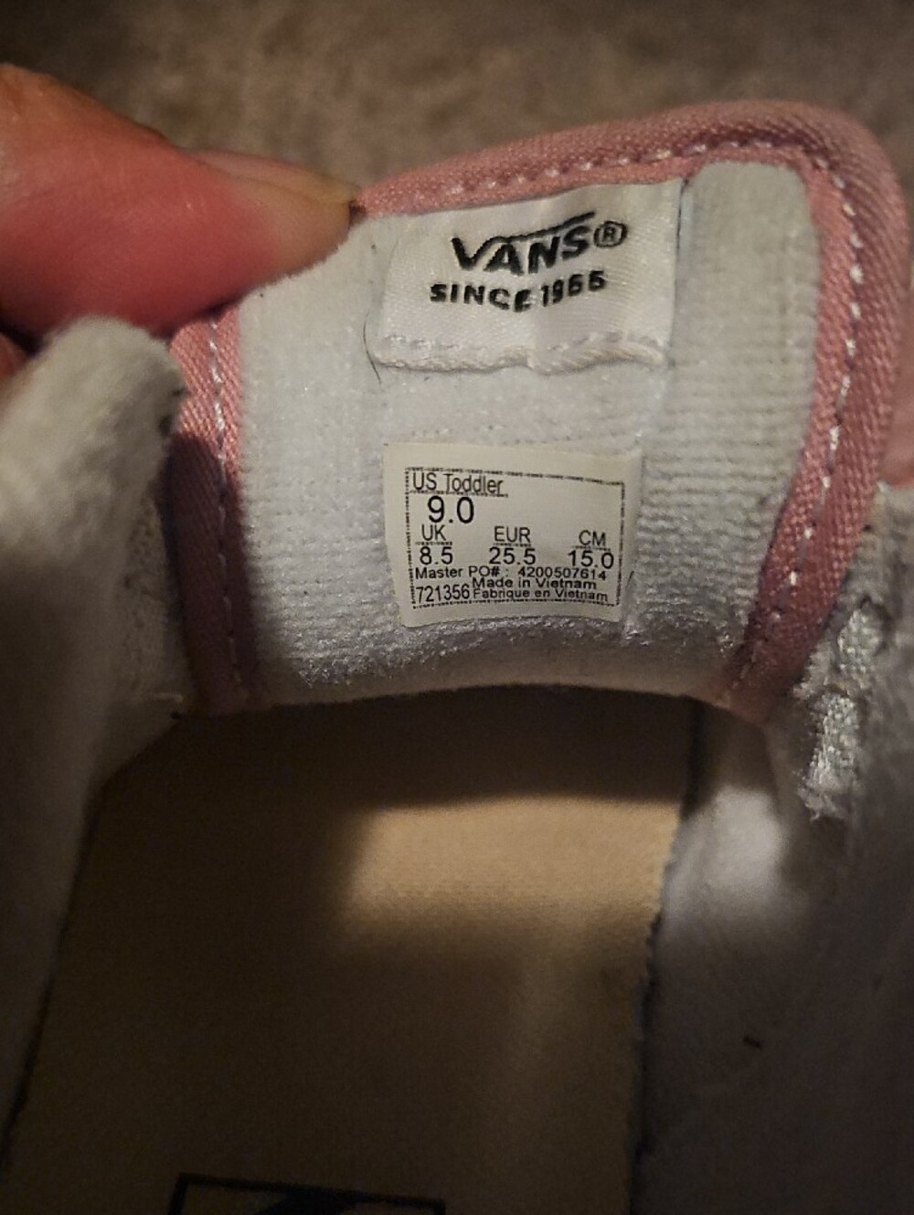Vans Kids Pink Suede Sneakers with White Stripe - Picture 6 of 6